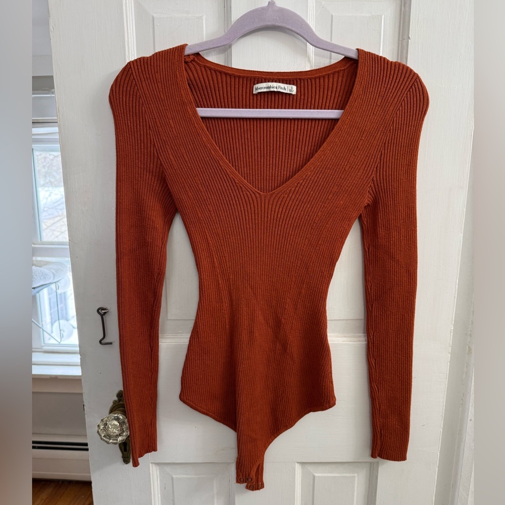 A&F Burnt Orange Ribbed Bodysuit